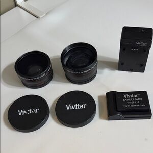 Vivitar Digital Camera Lens and Battery Pack - Black